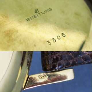Luxus Herren Armband Uhr Breitling Classic Vintage 18 k Gelb Gold Handaufzug