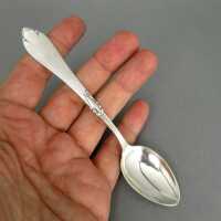 6 mocha spoons Art Deco in silver with hammered decor...