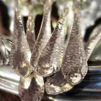 6 mocha spoons Art Deco in silver with hammered decor H.C. Matthiasen Denmark