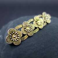 Beautiful Theodor Fahrner Art Deco floral brooch in silver and gold with filigre