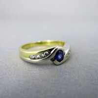Ladys two tone 18 k white and yellow gold ring with...