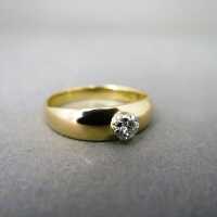 Charming ladys engagement ring in 14 k gold with...