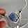 Abstract elegant sterling silver collier with big blue coral cabochon