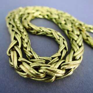 Gorgeous vintage ladys collier in woven design in 14 k massive yellow gold
