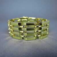Massives breites Damen Backstein Armband in 14 k Gold 