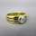 Elegant two tone 18 k yellow and white gold band ring with solitaire diamond