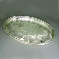 Antique floral oval try with galery rim  silver plated Viners of Sheffield 