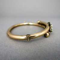 Antique victorian ladys bangle in gold doublé with small river pearls