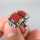 Art Deco designer ring in sterling silver geometrical red coral and marcasites