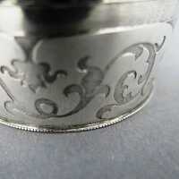 Beautiful victorian silver beaker with floral decoration and inscription