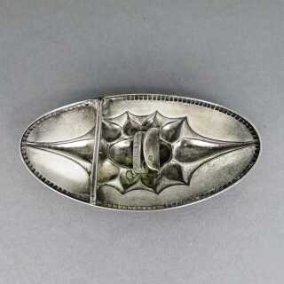 WMF antique  Art Deco silver plated belt buckle with floral motive relief decor