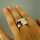 Interessanter massiver Silber Damen Ring mit bunter Emaille und Blumendekor