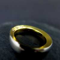Einzigartiger Designer Damen Band Ring in Platin und Gold mit drei Brillanten