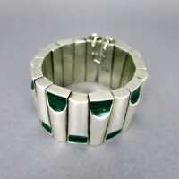 Massive silver modernist cuff bracelet Mexico Tuca Antonio Pineda style 1970s 