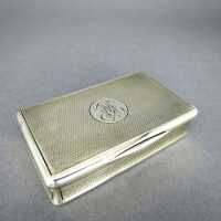 Antique rectangular box in silver and gold with monogram...