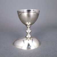 Rare double egg cup antique style in silver Italy Brandimarte 