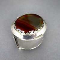 Antique silver and carnelian agate small box Germany...