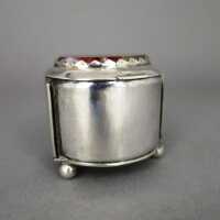 Antique silver and carnelian agate small box Germany Flensburg 1880