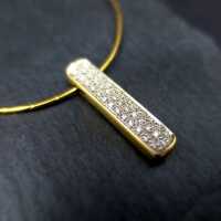 Modern elegant ladies pendant with diamonds incl. snake chain in gold