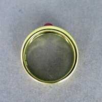 Unikat Damen Gold Band Ring mit Rubin und Brillant aus einer Celler Goldschmiede