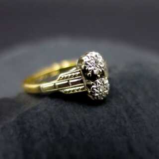 Art Deco Verlobung Ring in Platin und Gold mit Brillanten aus England um 1920