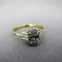 Gorgeous Art deco gold and platinum engagement ring with two sparkly diamonds