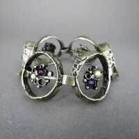 Modernist Brutalist Designer Armband PERLI in Silber mit...