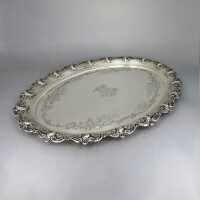 Huge antique oval tray with relief decor Gustav Memmert...