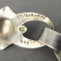 Unique Art Deco silver and amber designer link bracelet by Stüber & Kay Germany
