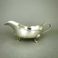Elegant shaped footed sauce boat in massive 800 silver...
