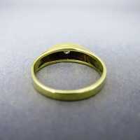 Eleganter geometrischer Damen oder Herren Gold Ring mit einem Solitär Diamanten