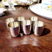 Massive silver set of 6 liquor cups Wilkens Bremen Germany 