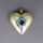 Huge heart shaped pendant in silver and gold with blue stone Austria Art Deco 