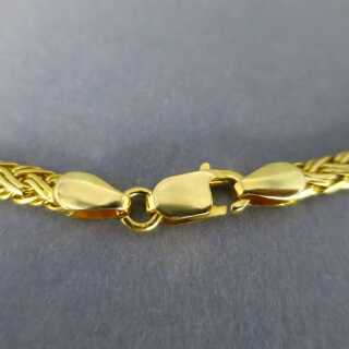 Elegantes geflochtenes massives 750 Gelbgold Damen Armband im Strickdesign