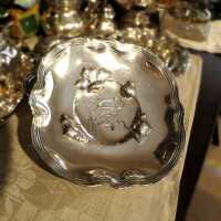 Antique Jugendstil silver bowl with floral decor by Wilhelm Binder Germany