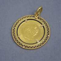 Antiker Anhänger mit einer Münze in 900/- Gold Franz-Josef I. aus Österreich