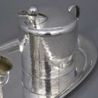 Rare silver mixed lot of WMF consisting of milk jug, sugar can and tray