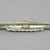 Unique Art Nouveau brooch with enamel made in silver