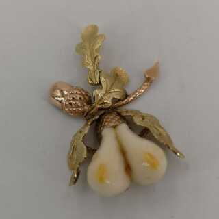 Precious Grandel Konvolut in 585 / -Gold consisting of pendant, brooch & ring