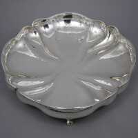 Footed silver bowl in hammered optics of Emil Hermann / Waldstetten around 1930