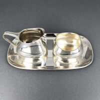 Milk jug, sugar bowl & tray made in 925 / silver by...