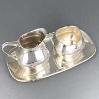 Milk jug, sugar bowl & tray made in 925 / silver by...