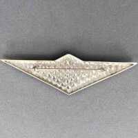 Modern silver brooch in diamond shape from the 60s