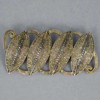Theodor Fahrner silver brooch with gilding and marcasites
