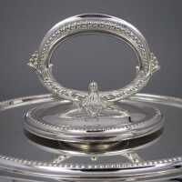 Pair of Art Nouveau Entrée Lidded Bowls with Pearl Rim from England