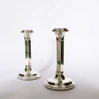 Pair of hexagonal candlesticks in sterling silver from...