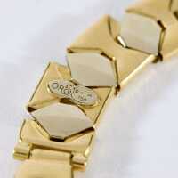 Elegantes Damen Rauten Armband in massivem 18 k 750 Gold Italien um 1975