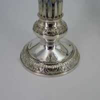 Decorative pair of silver candlesticks, first half of the 20th century