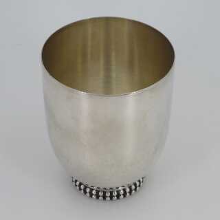 Beautiful wine cup with pearl rim in 835 / - silver from Wilkens & Söhne