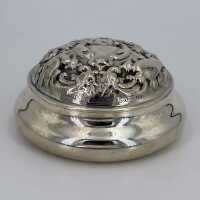 Silver tin from Sweden with richly decorated removable lid